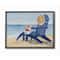 Stupell Industries Empty Blue Beach Chair with Hat Nautical Scene Framed Wall Art